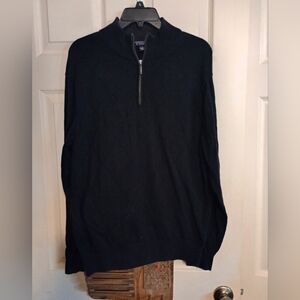 Roundtree & York Black Half-Zip Sweate Size Large